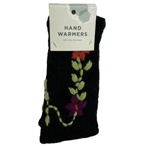 COPY - Earthbound Trading Hand Warmers Fingerless Gloves Knit In Nepal Wool Lin… - Picture 9 of 12